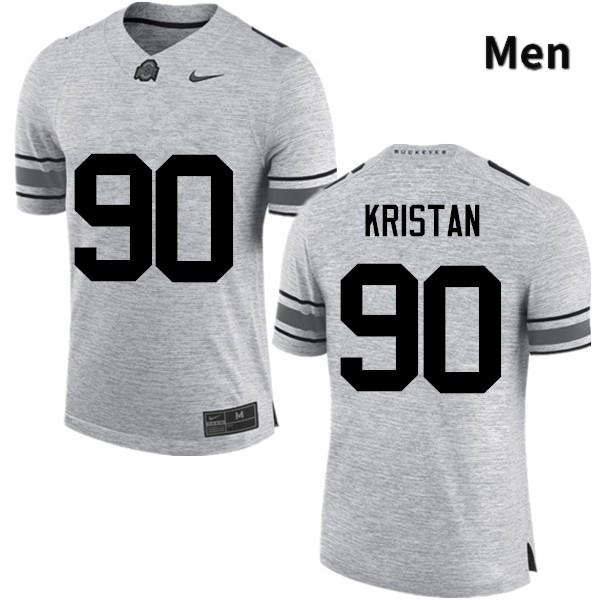 Ohio State Buckeyes Bryan Kristan Men's #90 Gray Game Stitched College Football Jersey